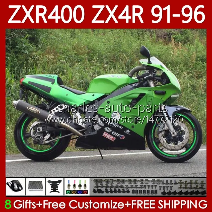 Body Kit For KAWASAKI NINJA ZXR 400 CC ZX-4R ZXR400 91 92 93 94 95 96 Cowling 138No.19 ZX4R 400CC ZX 4R ZXR-400 1991 1992 1993 1994 1995 1996 Green black ABS Full Fairings