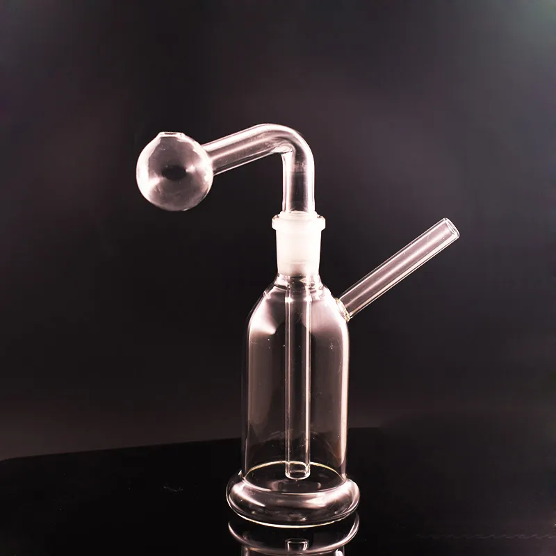 2 pièces narguilé verre brûleur à mazout Bong conduites d'eau 6 pouces Mini Dab plate-forme Bong Heady fumer cendrier avec Pots d'huile de tige inférieure