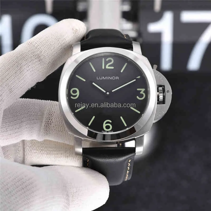 JF Watches Sapphire Glass Mechanical Automatic Watchブラックダイヤルスイミング316Lステンレス鋼時計