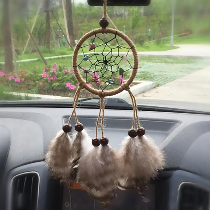 Interior Decorations Car Pendants Feather Dream Catcher Hanging Ornaments Style Wind Chimes Handmade Suspension Decoration AccessoriesInteri