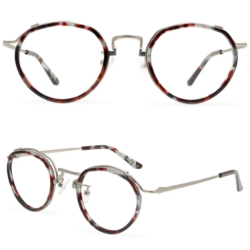 Brand Designer Men Eyeglasses Frame Myopia Eyewear Optical Glasses Women Vintage Irregular Spectacle Frames Metal Glasses for Prescription Glass with Box