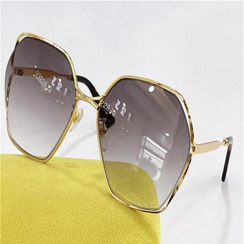 نظارة شمسية جديدة تصميم الأزياء 0818 إطار سداسي المعادن بسيطة وشائعة في الهواء الطلق UV400 نظارات واقية أعلى جودة 254D