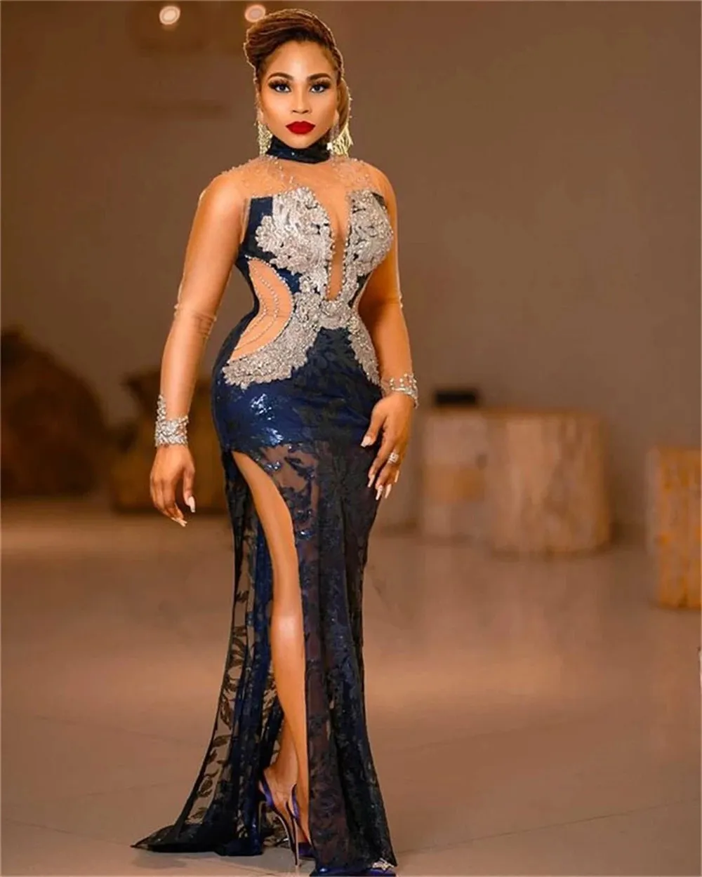 Navy blue night dress hot sale
