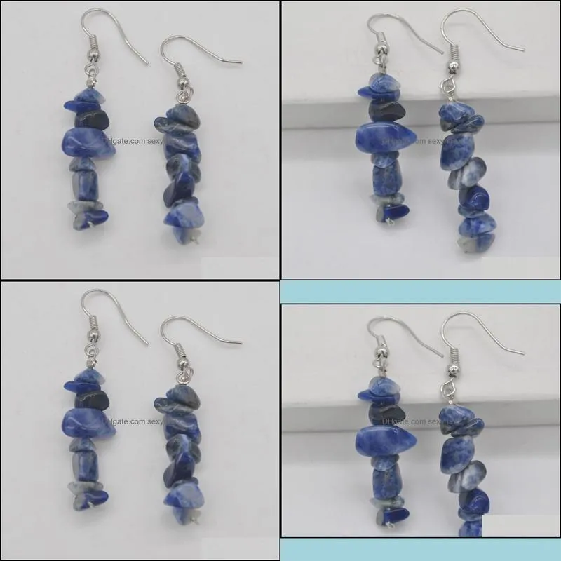 natural lucky handmade brazilian sodalite beads gem earrings jewelry