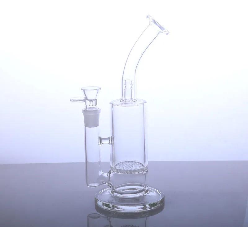 10 Zoll klare Wasserpfeife Glas-Bubbler-Bong-Rauchpfeife mit Wabe und Spritzschutz Öl-Dab-Rig SG-03