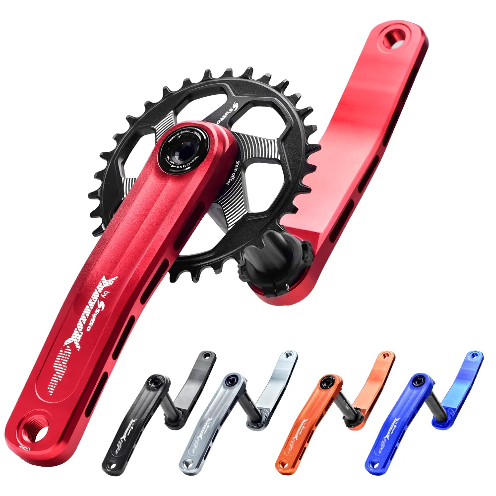 Zestawy łańcuszkowe rowerowe ze stopu GXP Interngred Aluminium MTB Bike Cranksets 32/34/36 / 38T Chainring z dolnym wspornikiem