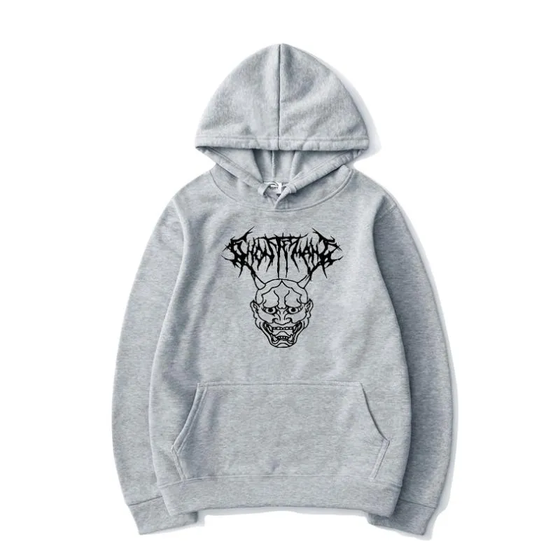 Herrtröjor tröjor ghostmane ainem tryck streetwear män kvinnor tröja överdimensionerade hoodie barn hip hop kläder harajuku