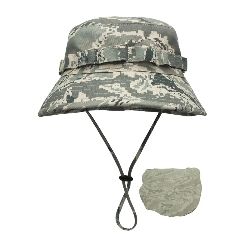 Outfly Cappello militare mimetico digitale Cappello da campeggio esterno Uomo Tesa corta Protezione solare all'ingrosso Secchio giungla bionica 220525