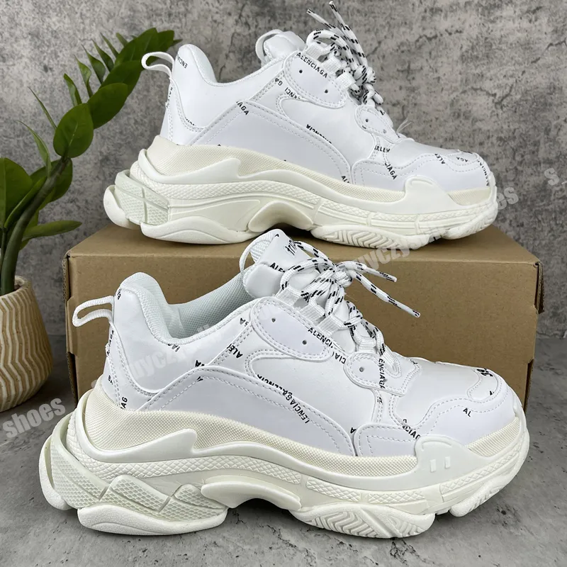 2023 Women Men triple s Dad Casual Shoes Crystal Bottom Paris Leisure Sneakers For Vintage Old Grandpa Trainer