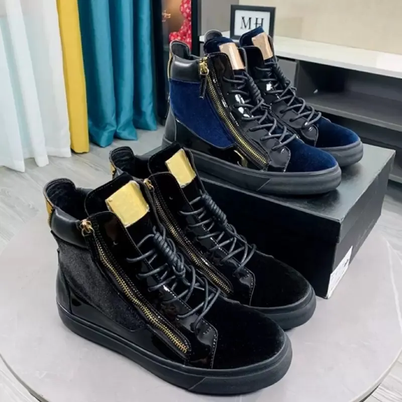 2022 Latest designer sneaker zipper casual shoes Classic velvet black height shoes for men and women platform coach all match high top sneaker