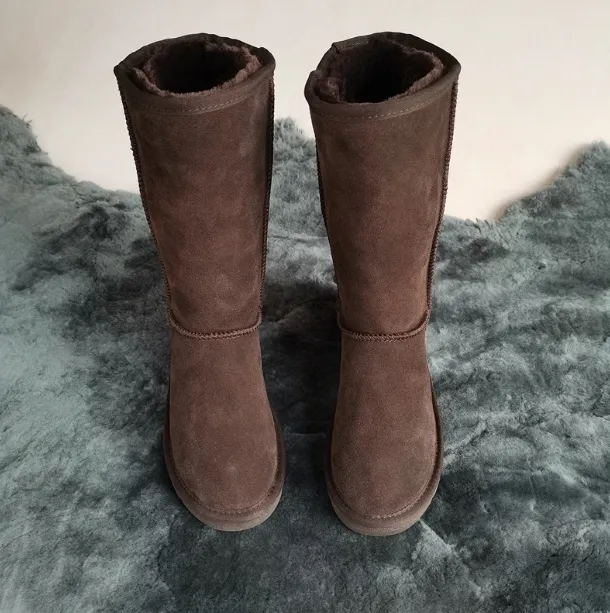 2022 Hoogwaardige dames klassieke Tall Boot Womens Boots Boot Soft en Warm Snow Boot Winter Boots Lederen Boots