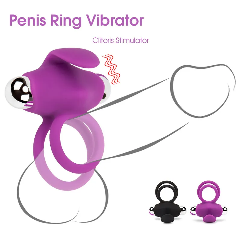 Erotische Vibrerende Penis Ringen Siliconen Erectie Cock Vibrator Cockring Intieme Goederen voor Volwassenen Koppels sexy Speelgoed Mannen