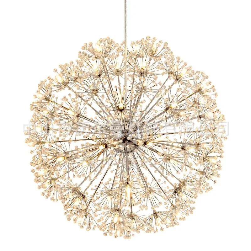 Lampade a sospensione Nordic Modern Circular Dandelion Crystal Ball Chandelier Creative LED Living Room Restaurant Bar Dining LightsPendant