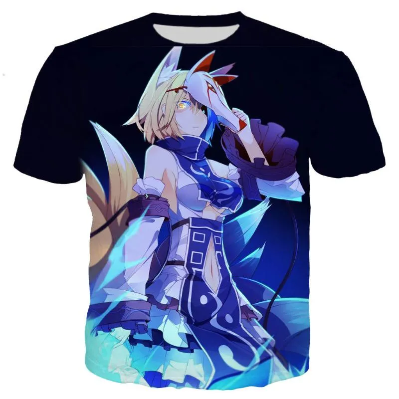 Camisetas masculinas Camiseta legal Men/Women Game Azur Lane 3D Impresso de manga curta Harajuku estilo tshirt streetwear Tops