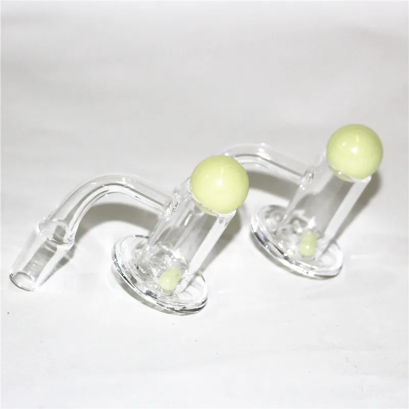 smoking glow in dark Heady Quartz Banger 2mm Thick 90 Degree Beveled Edge14mm Male Joint With Spinner Ruby Pearlss Blender Spin Nail glass ash catcher dabber tools