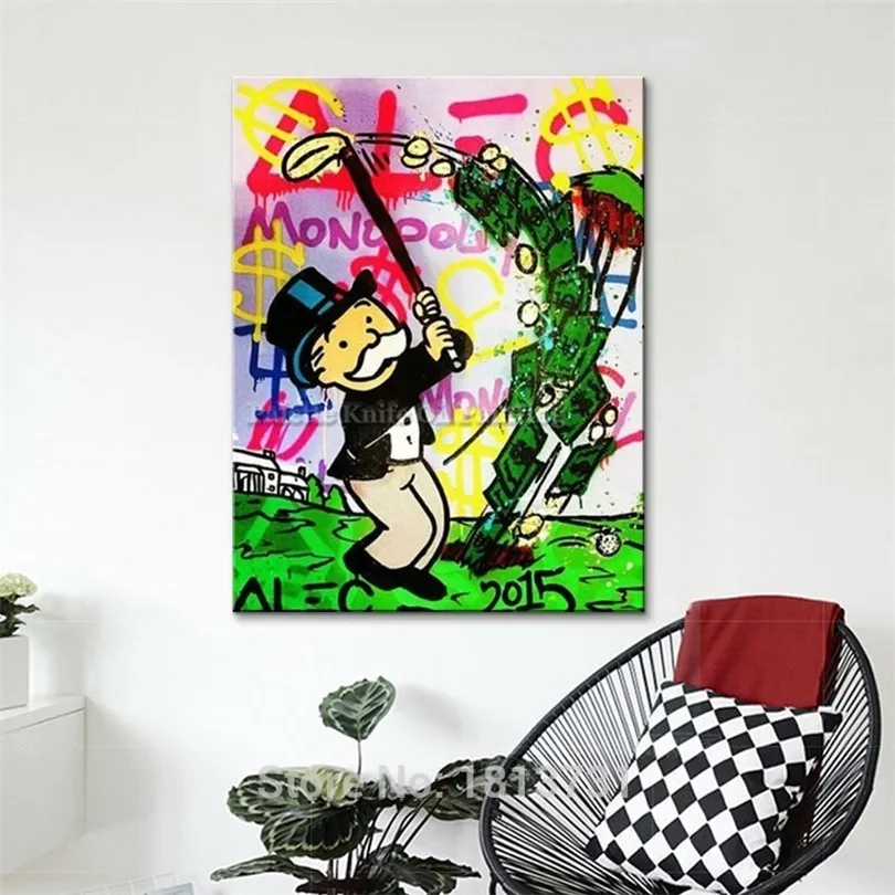 Alec Graffiti Canvas Oil Pop Street Money Acryl Painting Art Wall Picture for Living Room Home Decor T200904