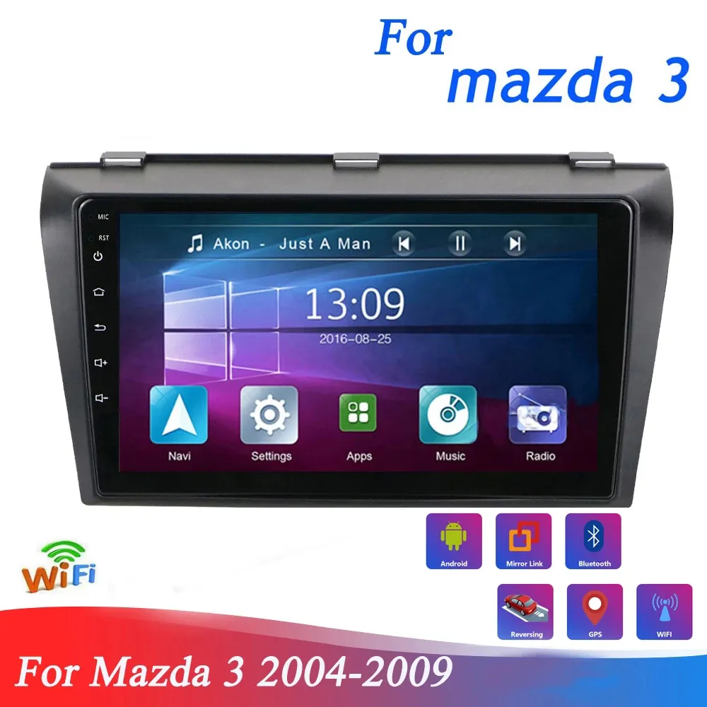 Android 10 Autoradio Video DVD Player für MAZDA 3 2004–2009 GPS Navigation Audio SWC