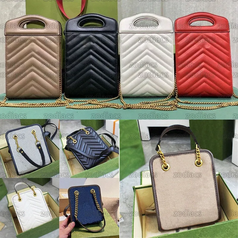 Mini borsa Marmont con manico superiore Pelle nera matelasse chevron Hardware color oro antico Doppia G Borse a tracolla da donna Classica spalla vintage di lusso