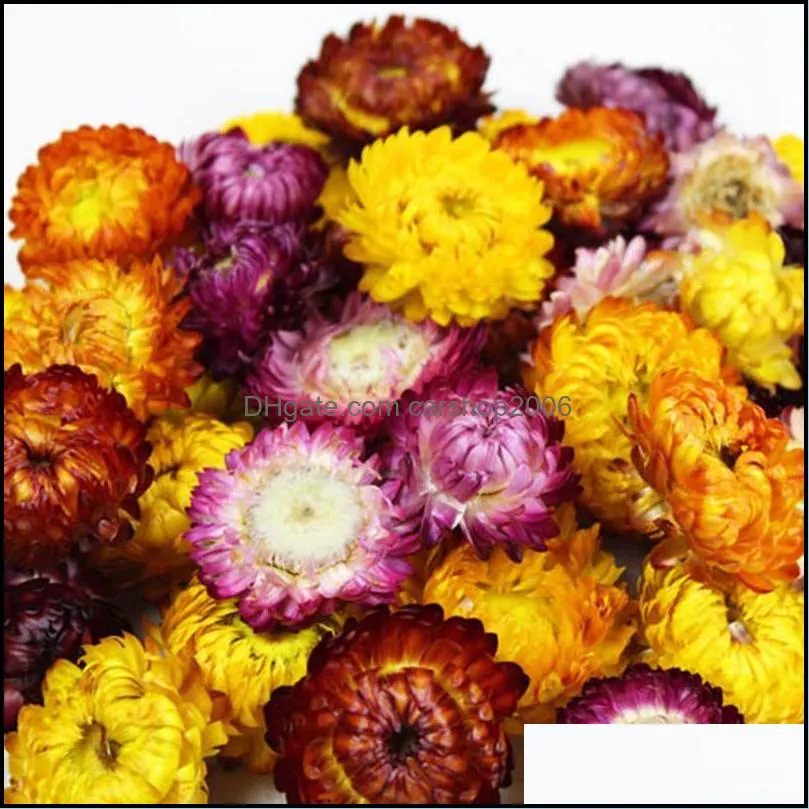 Decorative Flowers & Wreaths 50PCS Dry Straw Chrysanthemum Heads Daisy Dried Natural Sunflower DIY Decor For Home Wedding Party Florist