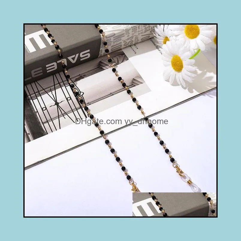 colorful rhinestone beads glasses sunglasses lanyards strap cord for women luxury glass eyeglass chain necklace accessories