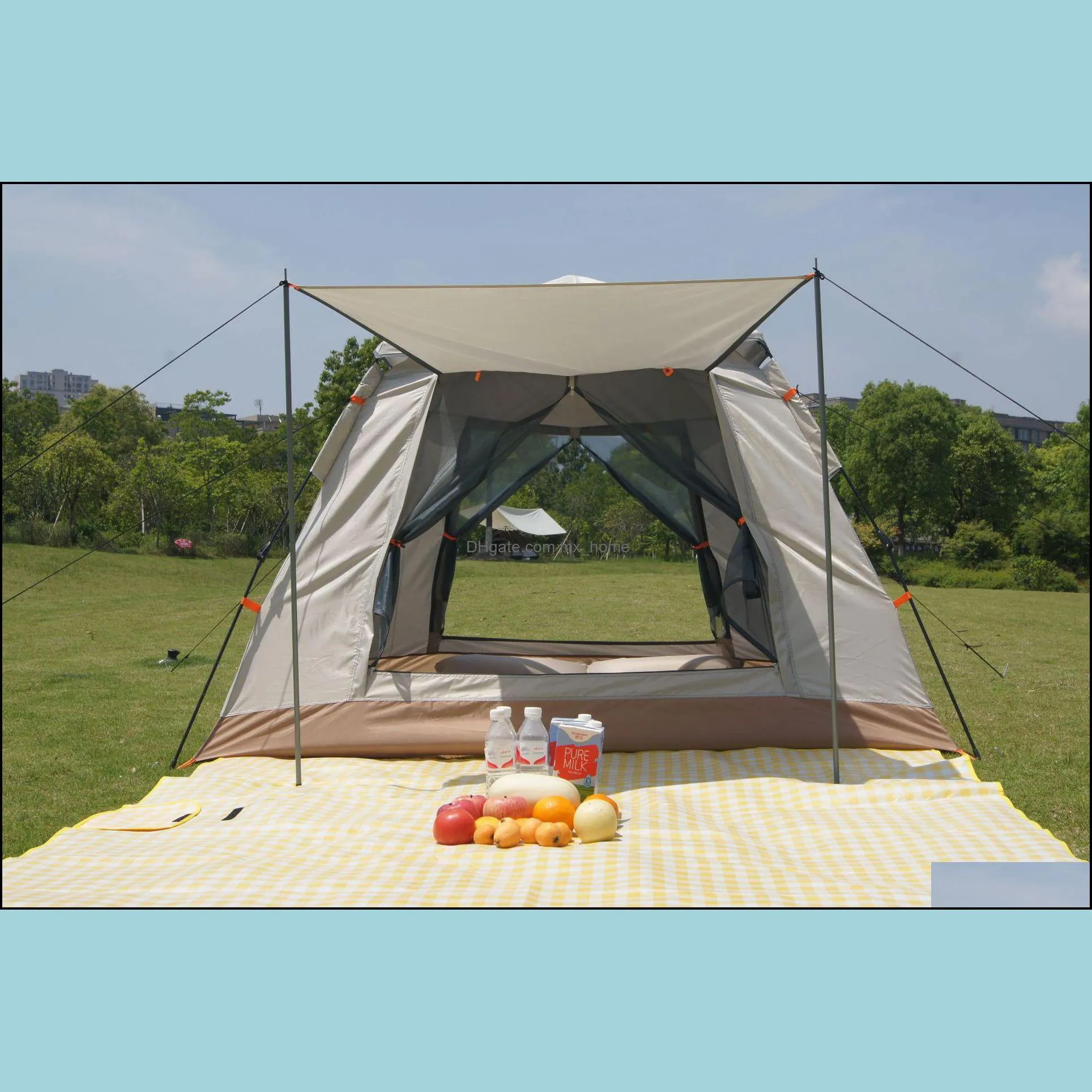 outdoor shade tents 4 5 people automatically open tents to increase and thicken outdoors camping home-tents