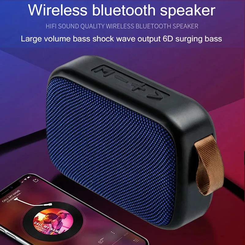 Drahtloser Bluetooth-Lautsprecher, Mini-Subwoofer, unterstützt TF-Karte, kleiner Radio-Player, tragbare Sport-Audio-Unterstützung für den Außenbereich, 16 GB