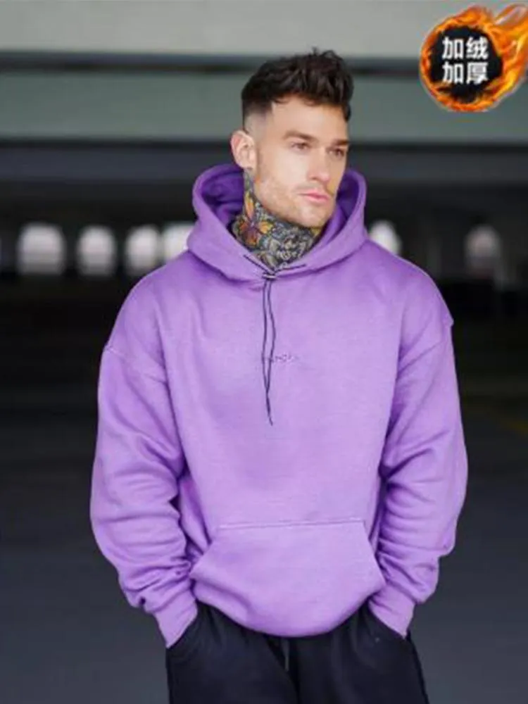 Męskie bluzy bluzy męskie gym ubranie odzież swobodny gęste szczotkowane bluzę bawełniana bluza trening fitness Pullover Sports Sport Winter Fashion Ho