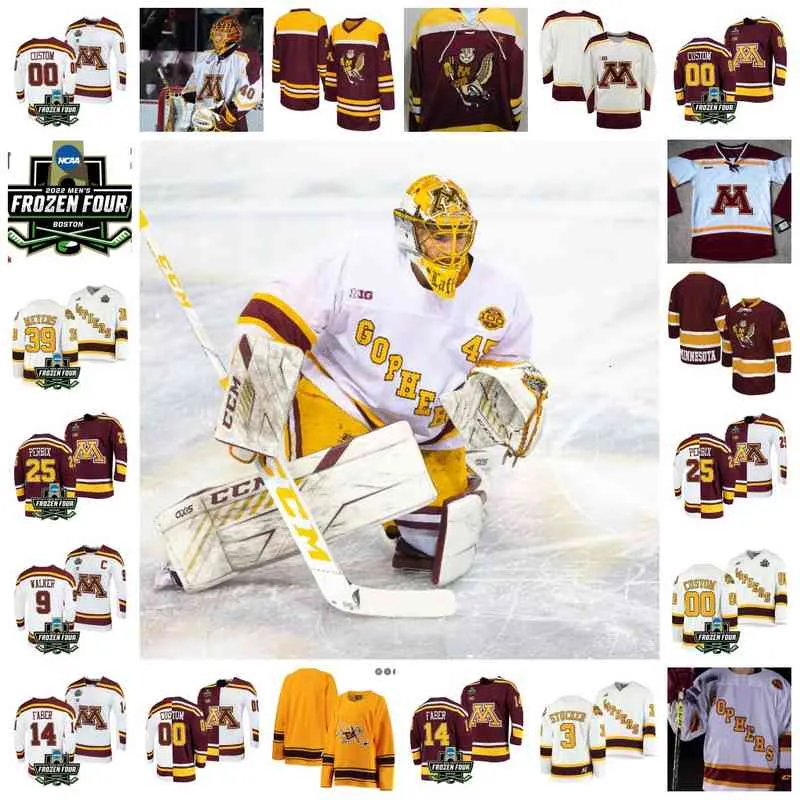 Xflsp 2022 College Frozen Four Championship Minnesota Golden Gophers Hockey Jersey Custom 26