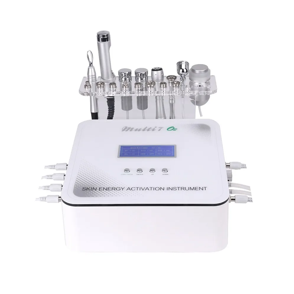 Beauty Equipment RF No Needle Mesotherapy Skin Rejuvenation Instrument Microcurrent 7In1 Beauty Machine Galvanic Oxygen Cooling Microdermabrasion