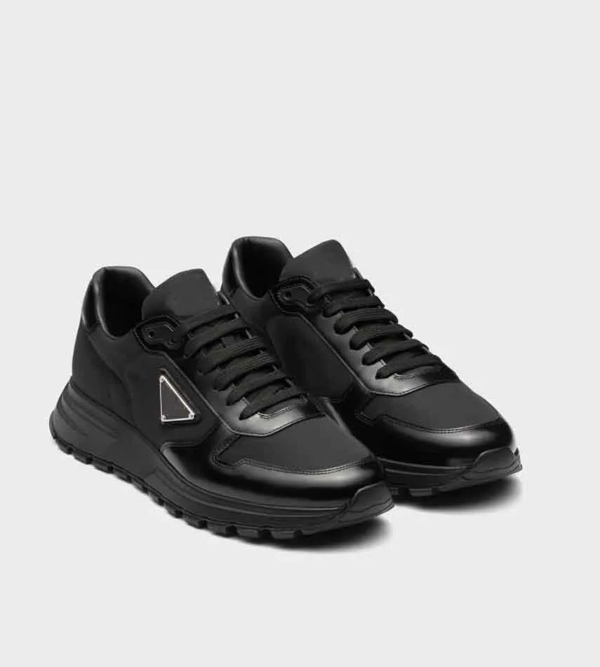 Berömda Re-Nylon Borstad Läder Sneakers Skor Män Chunky Gummi Lug Sula Man Sport Toppkvalitet Märke Casual Walking EU38-46