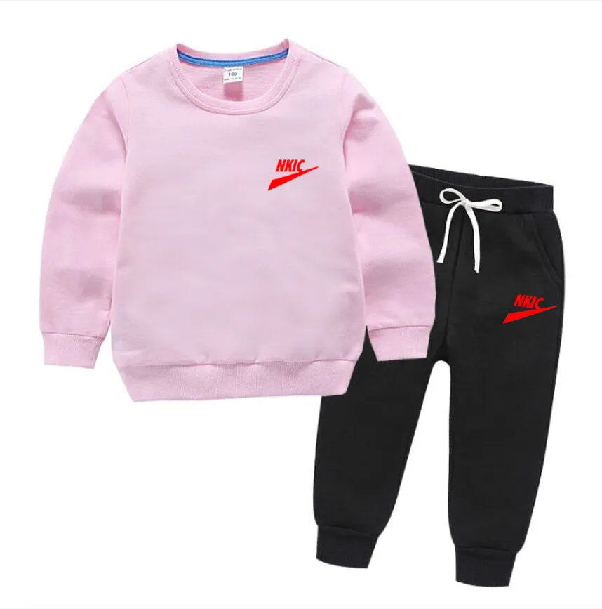 2-8 anni Set di tute di marca Ragazzi Ragazze Set di sport all'aria aperta 2022 Primavera Jogging Pantaloni con cappuccio grigio Abbigliamento per adolescenti