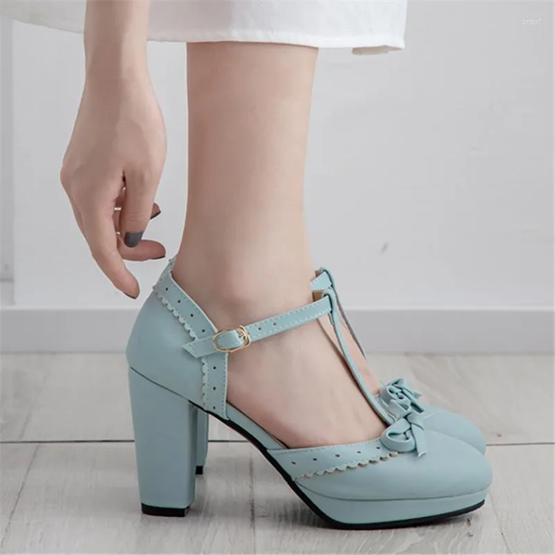 Dress Shoes Fashion Women Bowknot Platform High Heel Summer T Strap Party FootwearPlus Size 32-43 SandalsDress