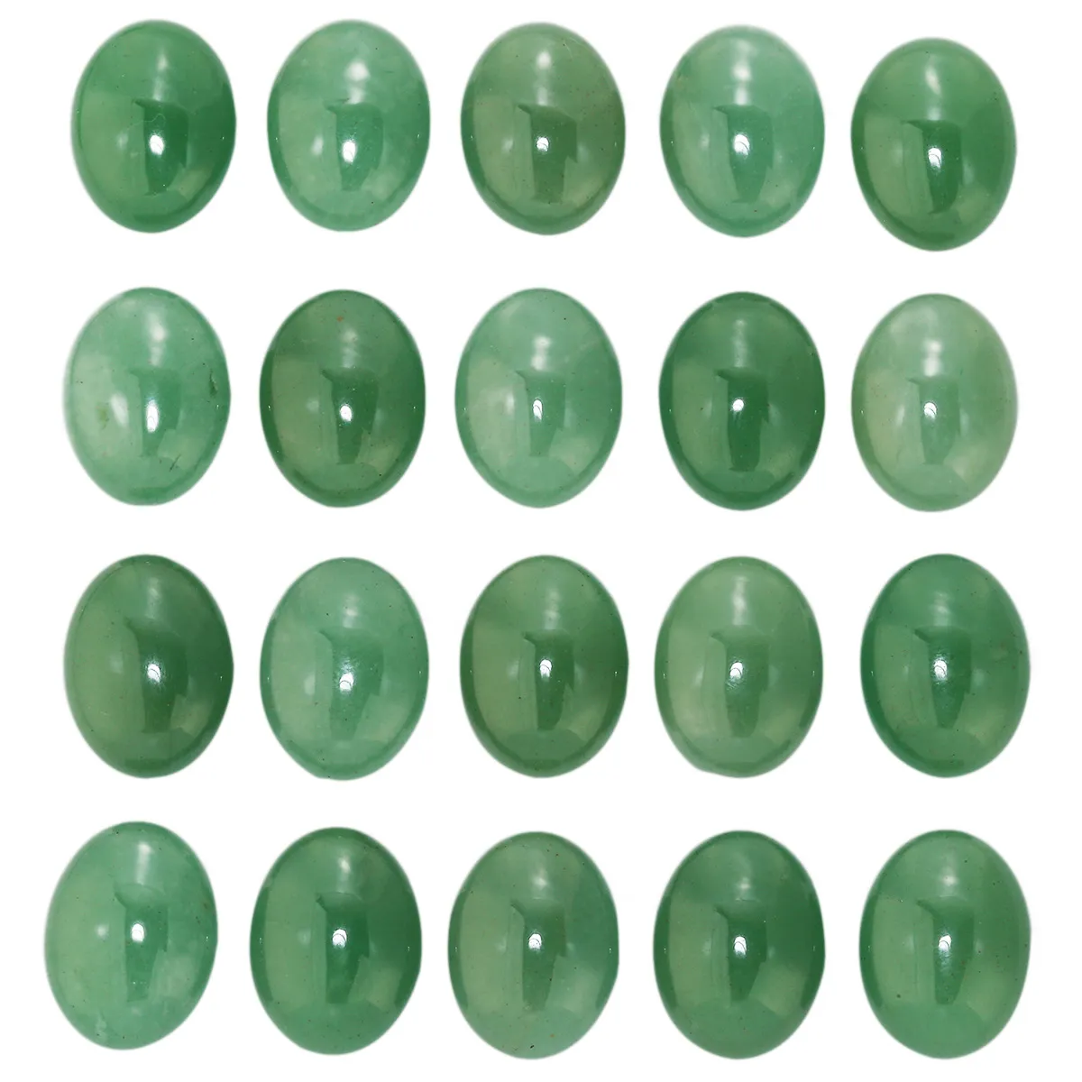 Natural Green Aventurine Ovaal Flat Back Gemstone Cabochons Healing Chakra Crystal Steen Bead Cab Cable Covers Geen gat voor Sieraden Craft Making