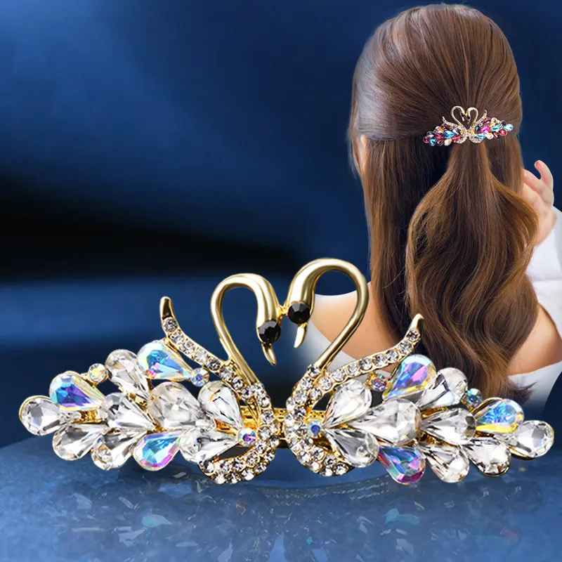 Fashion Zircon Swan décor accessoires de cheveux nuptiale cheveux cristallins