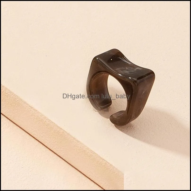 japan and south korea ins net red new simple acrylic resin female french fashion personality ring