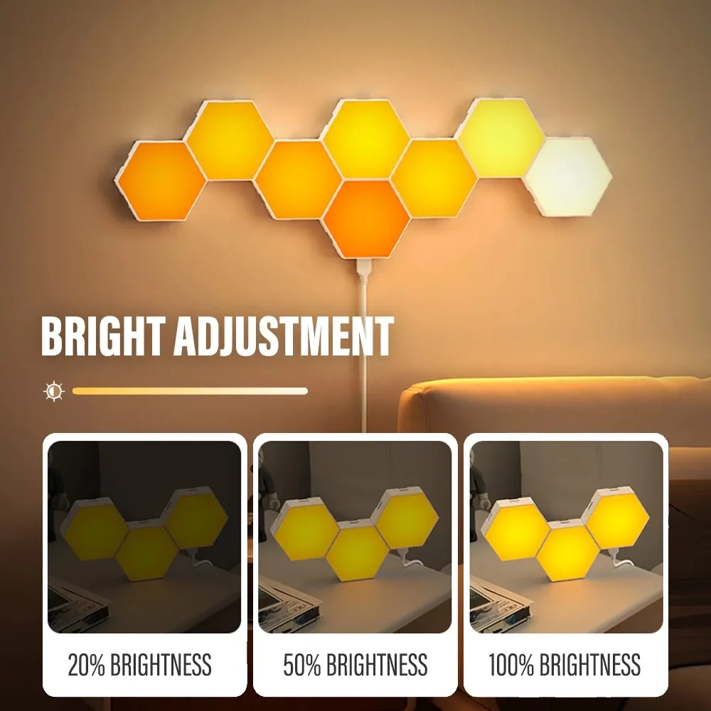 Applique Murale LED Hexagonale RGB, Bluetooth, Éclairage