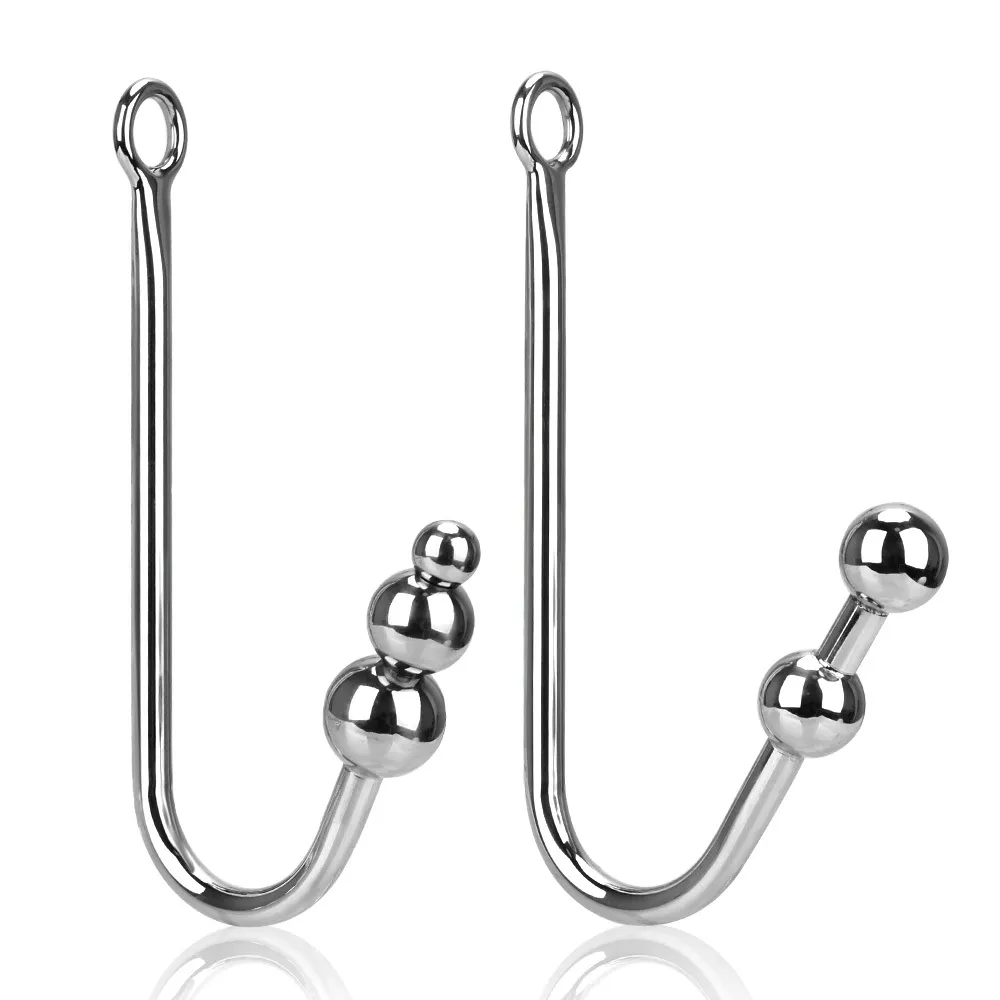 Anal Hook Butt Plug With Balls sexy Toys for Men Women Adult Products Metal Stainless Steel Dilator Hole