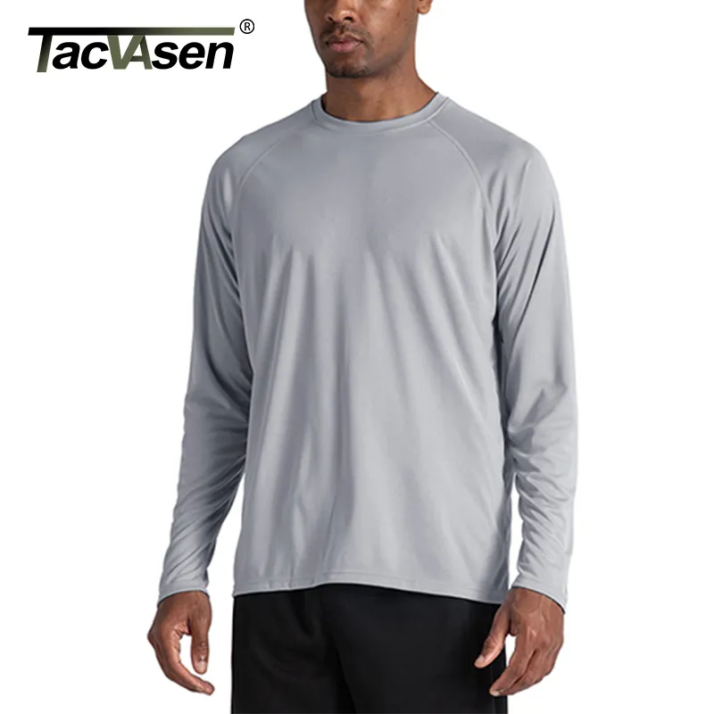 TACVASEN Mens Protección solar Camisetas Verano UPF 50 Rendimiento de manga larga Secado rápido Transpirable Caminata Pescado Camisetas UVProof 201116