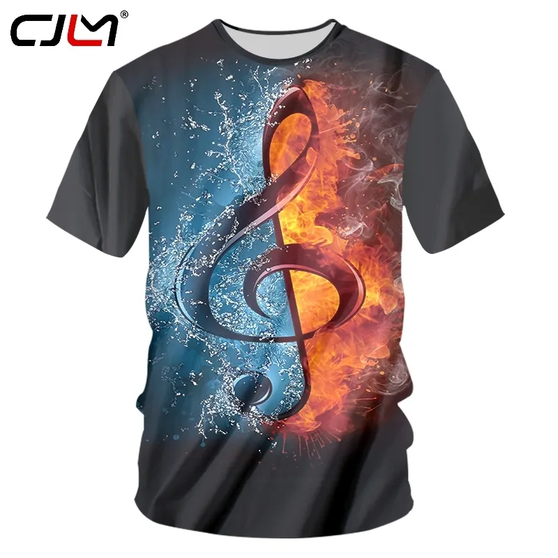 Fashion Rock Style Tshirts Men Cool Print DJ Disco Music and Guitar 3D Tshirt Neutral Casual Fitness Kort ärmskjortor 220623