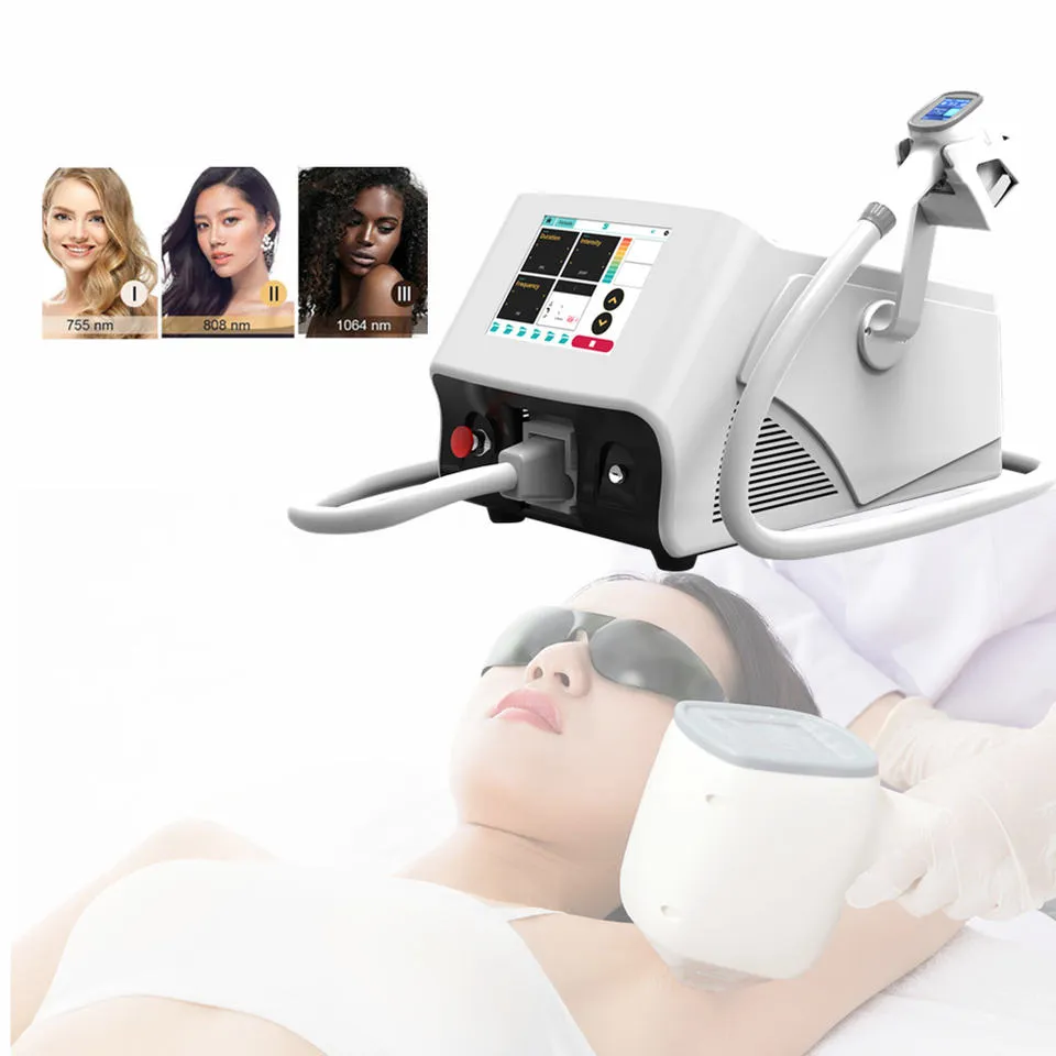 Épilateur permanent 808nm Diode Laser Machine Soulagement de la douleur Portable Une poignée Équipement de centre de beauté avec rajeunissement de la peau