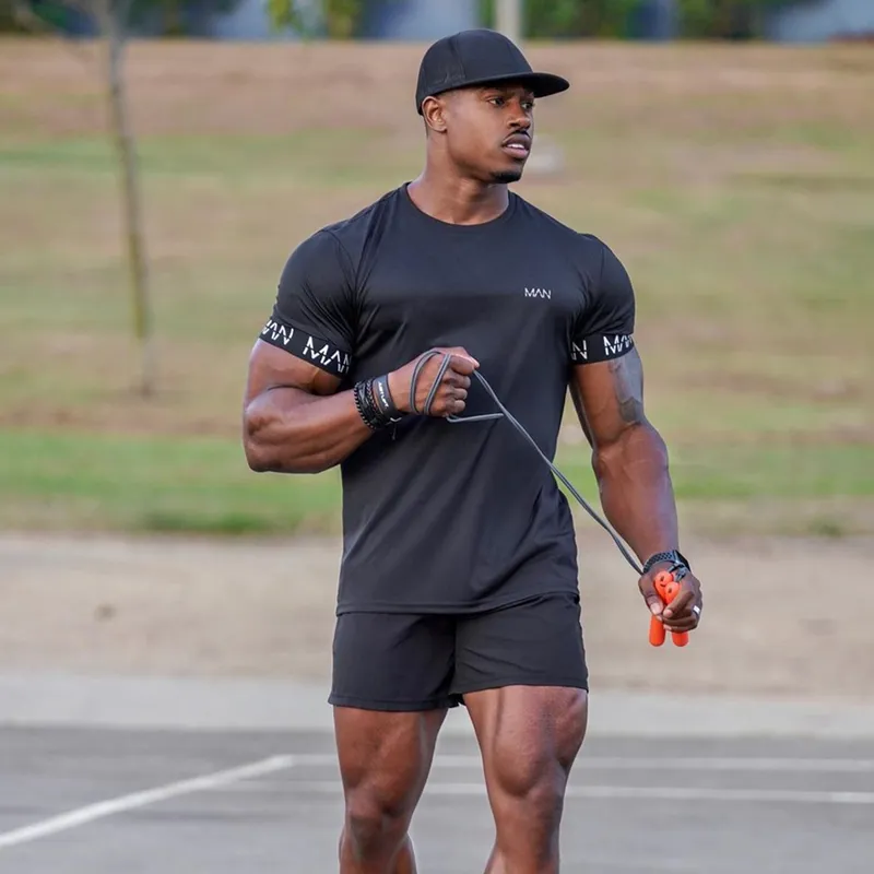 largetype Men Compression T shirt men Sporting Skinny Tee Shirt Male Gym Running Black Quick dry Fitness Sports 220712