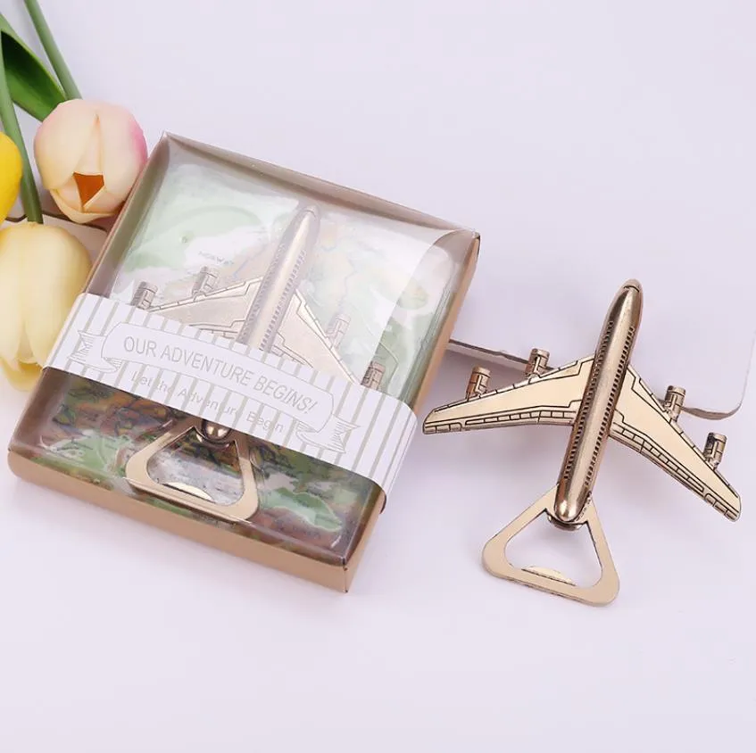 2 style Airplane Bottle Opener Antique Plane Shape Wedding Gift Party Favors Kitchen Aluminum Alloy Beer Openers Perfect Travel Aviation Gifts for