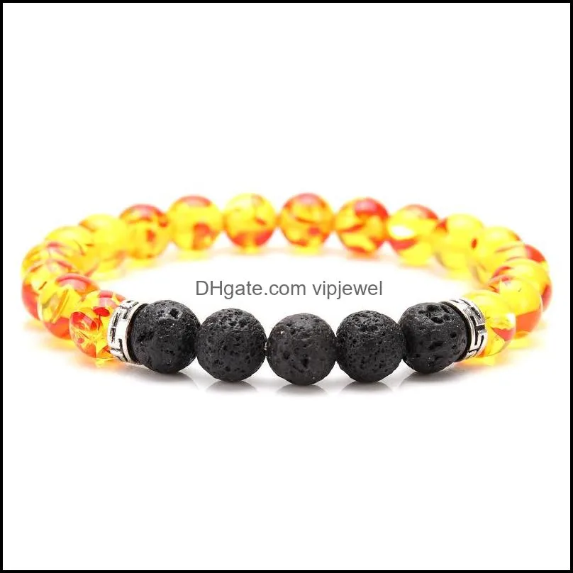 natural lava stone lapis lazuli turquoise tiger eye bead bracelet diy volcano essential oil diffuser bracelet for women men jewelry