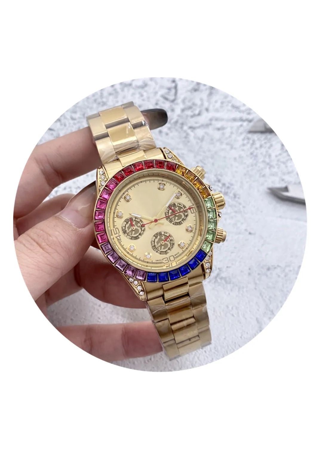 JOATVEE Orologi da uomo Calendario Orologio da polso al quarzo analogico da uomo con lancette luminose Orologi da polso multi quadrante tridimensionale Regali per uomini Eleganti