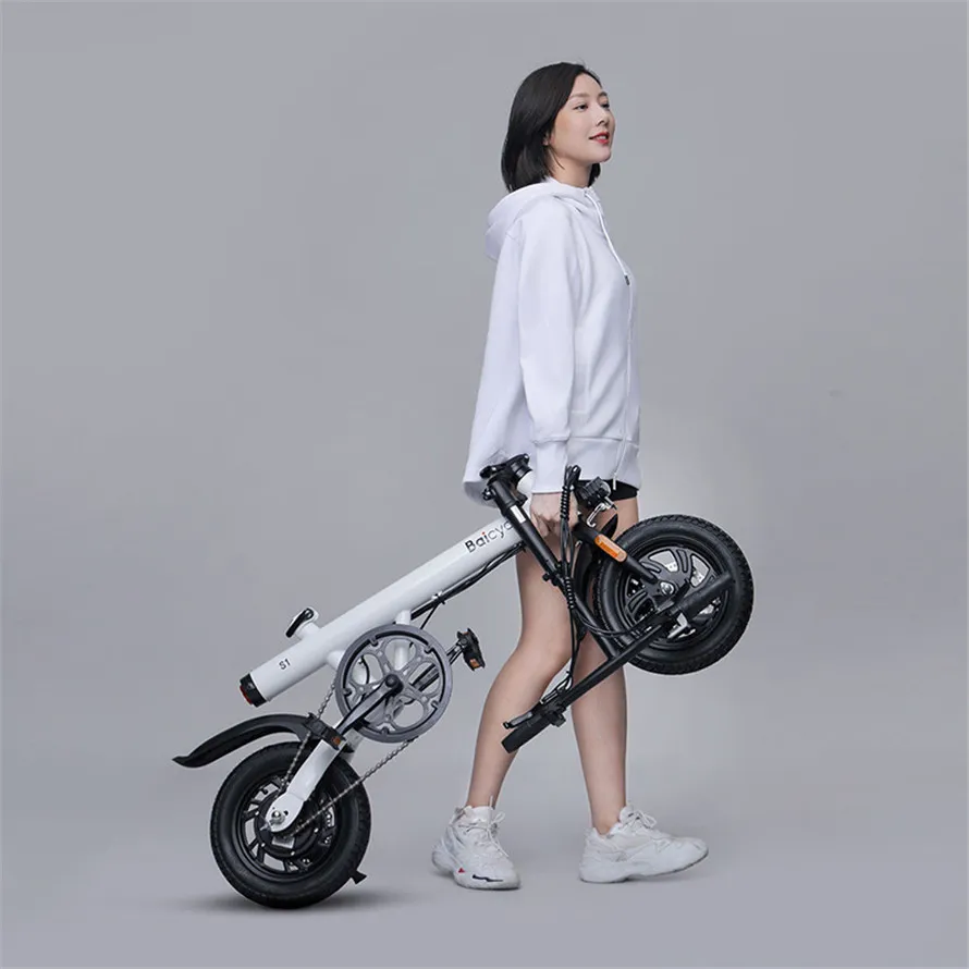 S1 mini Vouwbare elektrische fiets met volwassenen met stoel- en hoogbelastige ondersteuningsluchttransport