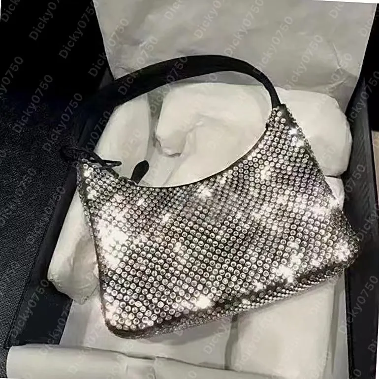 Diamond Handbag Women s Shoulder Bag Crystal Hobo Bag 2024 Nylon Designer Bags Sequined Tote Purse