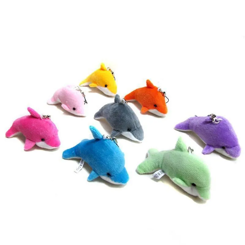 Mixed Color Mini Lovely Cute Dolphin Charms Kids Plush Toys Home Party Pendant Gift Decorations