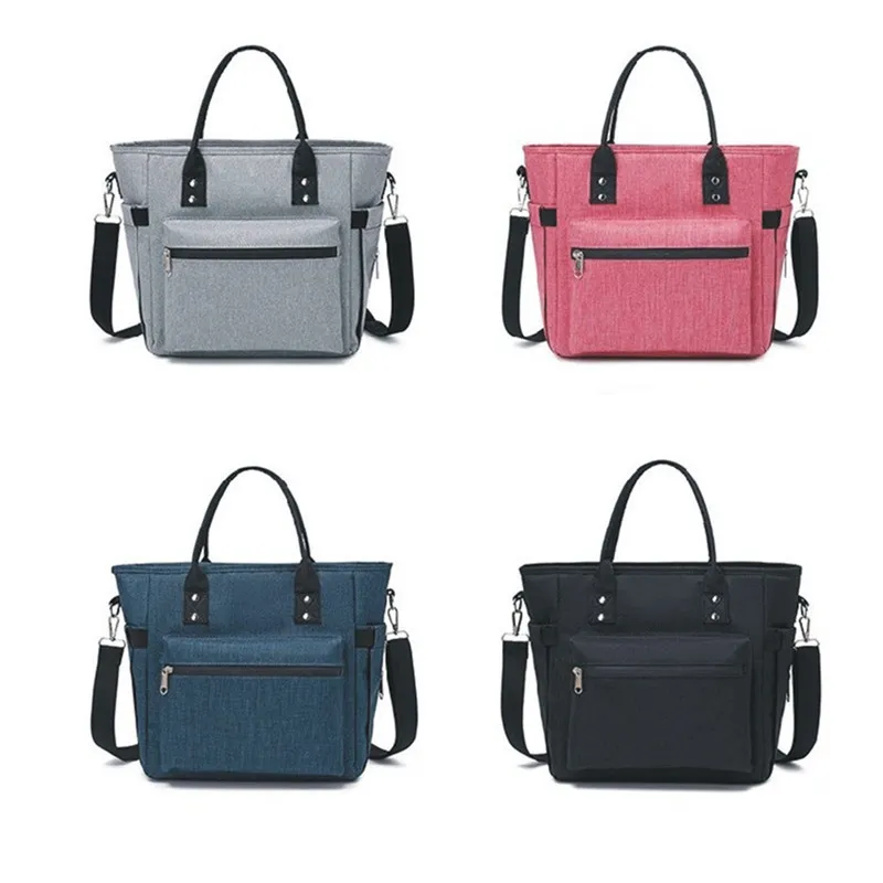 Isolerade Bärbara Crossbody Lunchpåsar Vattentät Ox Duk Högkapacitet Mat Bento Termisk förvaringsbehållare Kylväskor 220606