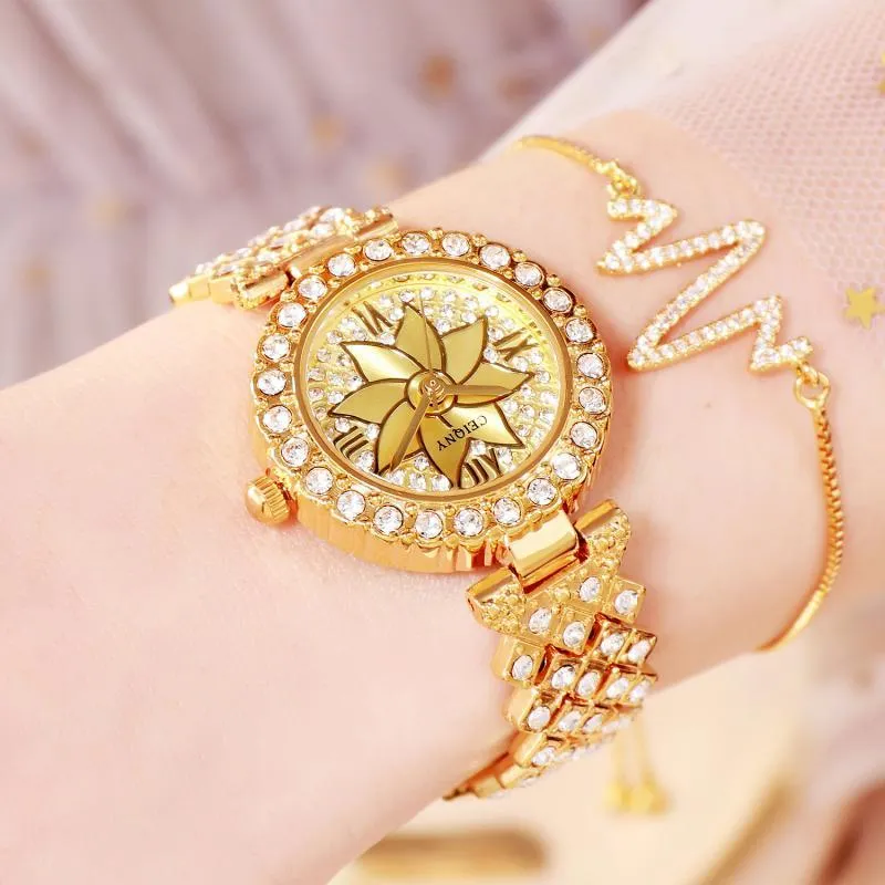 Montres-bracelets Mode Femmes Montres-bracelets Avec Diamant Montre Dames Top Casual Cristal Relogio Feminino 2022 Montres-bracelets Montres-bracelets