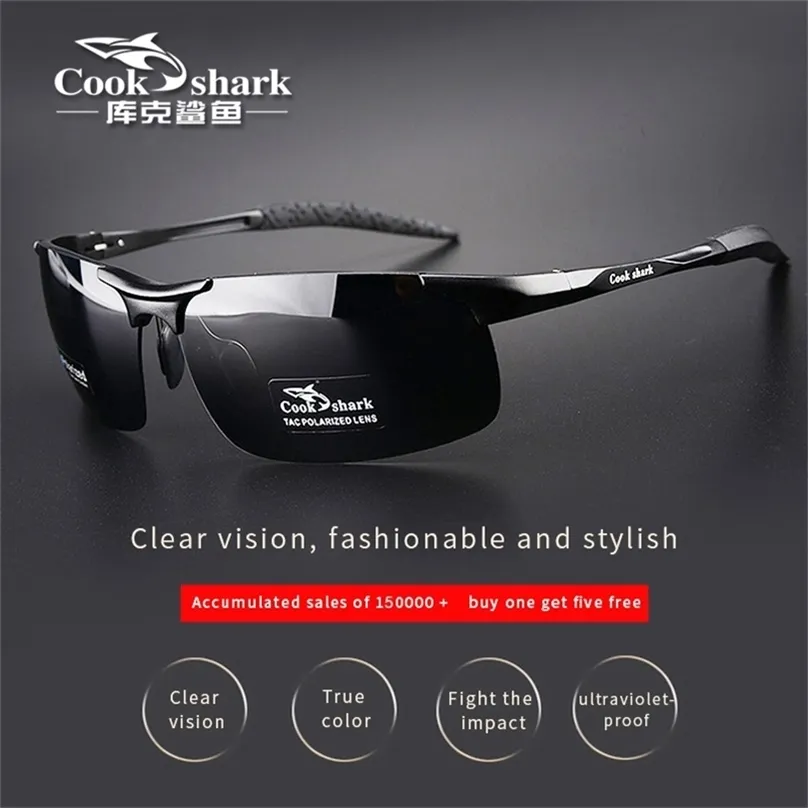 Cook Sharks lunettes de soleil en aluminium et magnésium lunettes de soleil pour hommes lunettes de couleur polarisées pour conducteurs de conduite HD 220526